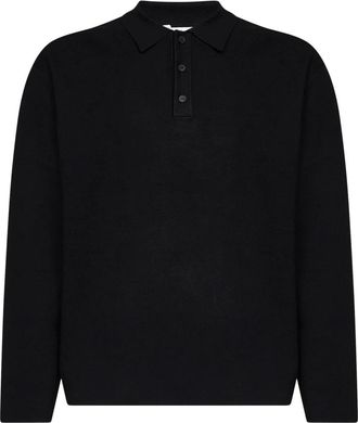 Hev&ograve; Drieknoops Poloshirt - Heren - Polos - Zwart - M - Polyester - Tops
