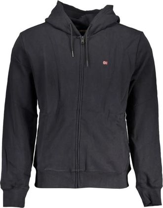 Napapijri Elegant langemouwige hoodie sweatshirt - Heren - Vesten met rits - Zwart - M - Katoen - Hoodies & sweatvesten