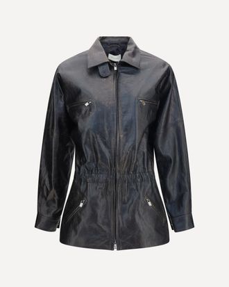 Magda Butrym Vintage leather Jacket with drawstring Female 40