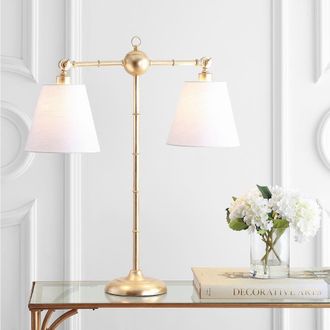 Jonathan Y Designs Ruth 31 2-Light Library Metal LED Table Lamp