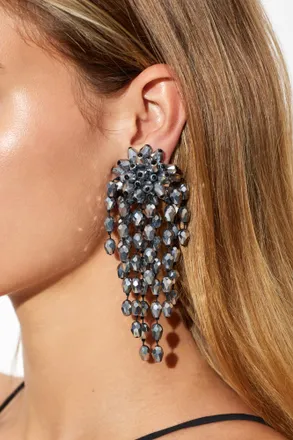 Isabel Marant Clip-on Earrings With Shimmering Crystals, Womens, Silver