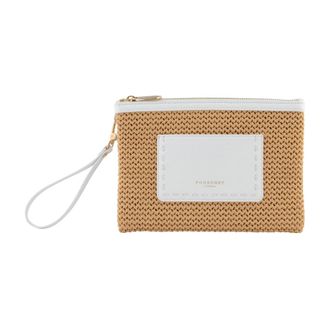 Pourchet Tassen, Dames, Wit, ONE Size, Leer, Cassis Clutch