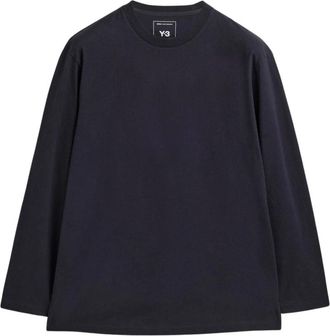 Yohji Yamamoto Grafische Print Longsleeve T-shirt - Heren - Longsleeves - Zwart - S - Katoen - Tops