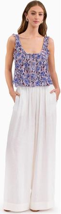 Rebecca Taylor Daphne Crinkle Tank in Iris Multi at Nordstrom, Size X-Small