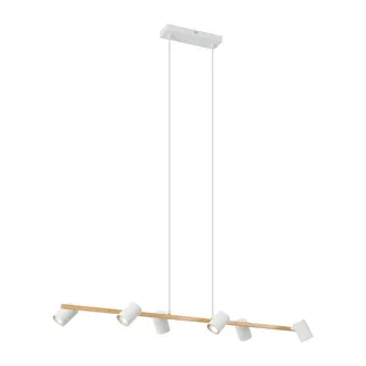 QAZQA Qazqa L&aacute;mpara Colgante Moderna Con Estampado De Madera Y 6 Luces