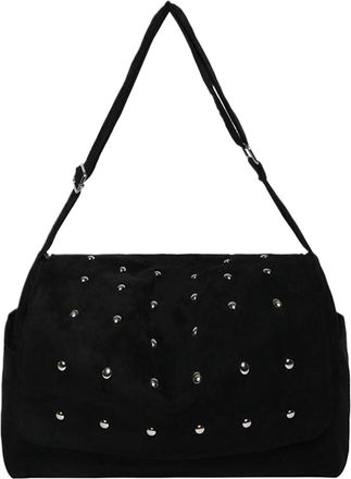 Generic Women Faux Suede Underarm Shoulder Bag with Zipper for Daily Use Travel (Beige) (Black)