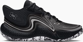 Under Armour Mens UA Spawn 6 Mid Basketball Graphic Print Lace-Up Trainers - Black - Size: 10.5 45.5