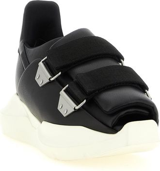 Rick Owens Mens Black Calfskin Athletic Sneakers
