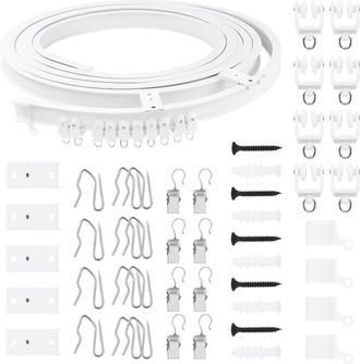 OEM Juego De 151 Rieles Curvos Para Cortina De Techo, 5 M De Largo, Montaje Soft Windows, Rodillos Para Riel