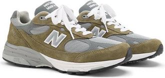 New Balance Unisex Made in USA 993 in Verde/Grigio/Bianca, Pelle Scamosciata/Rete, Taglia 38.5