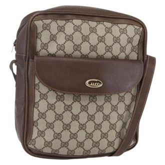 Gucci Vintage, unisex, Beige, ONE Size, Pre-owned Canvas Cross Body Tas