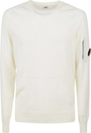 C.P. Company Rondgebreide trui - Heren - Ronde hals truien - Wit - M - Truien & Vesten
