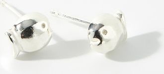 Clio Blue Womens Silver fish earrings