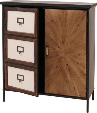 Hhg [nunca Usado] C&oacute;moda De Farmacia Hhg-301, Armario Alto Con Compartimentos De Almacenamiento, Aspecto Vintage Desgastado, 94 X 80 X 35 Cm, Color Natura