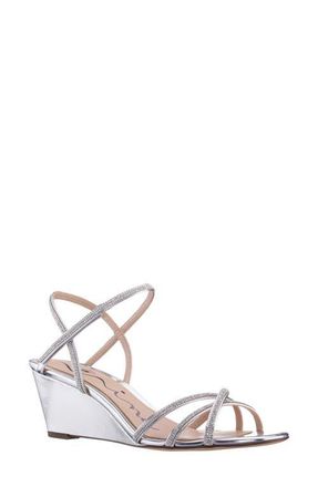 Nina Brynda Slingback Wedge Sandal in Silver Metallic at Nordstrom, Size 6.5