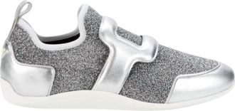 Roger Vivier Womens Metallic Leather Slip-On Sneaker In Silver/glitter