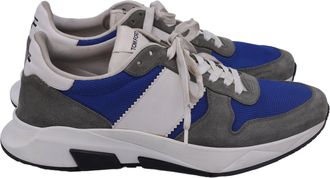 Tom Ford Jagga Low-Top Sneakers in Blue and Grey Mixed Media