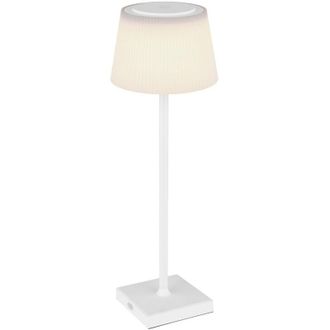 Globo Lighting L&aacute;mpara De Mesita De Noche Blanca Mate Ip44 Led Regulable 3000-5000k Con Regulador T&aacute;ctil