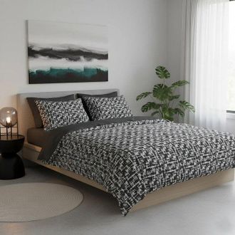 OEM Juego De Cama King Size - 1 Funda N&oacute;rdica 240 X 220 Cm + 2 Fundas De Almohada 60 X 60 Cm - 100% Algod&oacute;n Reforzado - Antracita