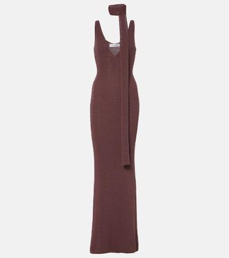 Aya Muse Abito lungo in misto cotone a coste