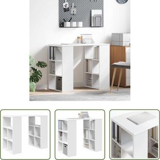vidaXL vidaXL Scrivania con mensole - Scrivania Bianco 90 x 50 x 75 cm Legno multistrato