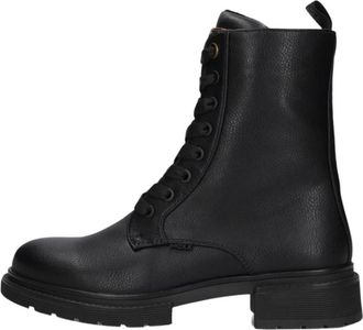 Mexx Holea Glad Veterlaars - Dames - Veterlaarzen - Zwart - 41 EU - Leer - Schoenen