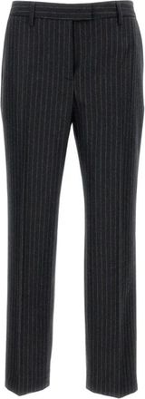 Alberto Biani Franca Broeken - Dames - Straight fit broeken - Zwart - S - Wol - Broeken