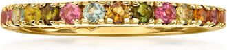 Ross-Simons Multicolored Tourmaline Eternity Band in 18kt Gold Over Sterling
