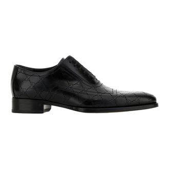 Gucci Zapato con Cordones GG Grabado - Shoes - Hombre - Negro - 42 1/2 EU
