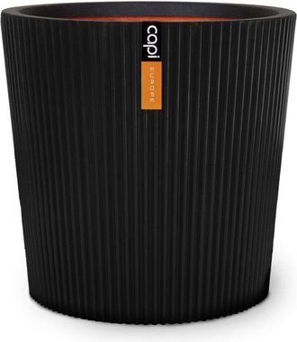 Capi Europe Maceta C&oacute;nica Groove Nl - Pl&aacute;stico - Negro - 36 X 34 - Capi Europe
