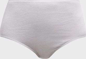 Hanro Cotton Seamless Satin-Trim Briefs