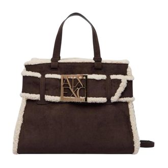 A|X Armani Exchange Shopper Bag - Dames - Shoppers - Bruin - ONE Size - Wol - Tassen
