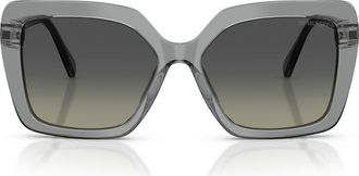 Swarovski 57mm Butterfly Sunglasses in Transparent Grey /Grey at Nordstrom