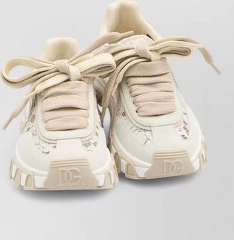 Dolce & Gabbana lace and suede low-top sneakers