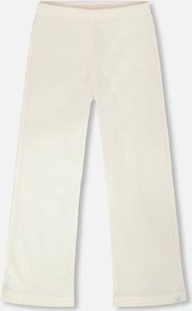 Deux par Deux Crinkle Jersey Flared Bottom Leggings in Off-White at Nordstrom, Size 18M