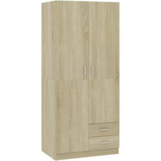 vidaXL Wardrobe Sonoma Oak 80x52x180 cm Engineered Wood Vidaxl