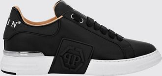 Philipp Plein Sneakers basse in pelle bovina con logo stampato a contrasto