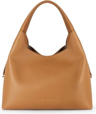 Elisabetta Franchi Hobo met bedeltjes - Dames - Schoudertassen - Bruin - ONE Size - Leer - Tassen