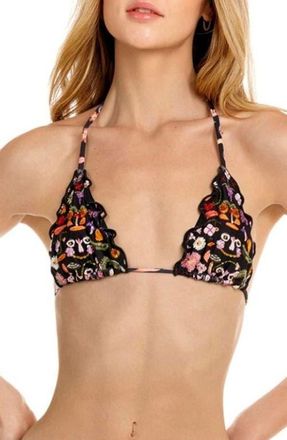 Agua Bendita Lolita Mbar Triangle Bikini Top in Black at Nordstrom, Size X-Large