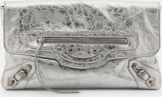 Balenciaga Clutch Le City de piel metalizada