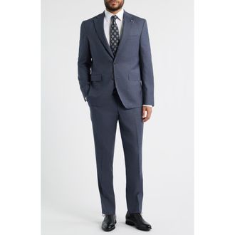 Jack Victor Esprit Navy Microchek Wool Suit at Nordstrom, Size 40 Regular