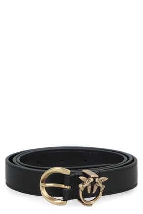 Pinko Logo Buckle Leather Belt