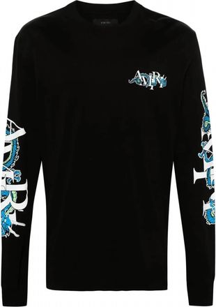 Amiri Mens Lny Dragon Long Sleeve T-Shirt In Black