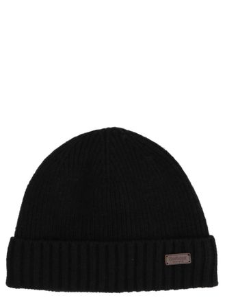Barbour Black Logo Beanie Hat
