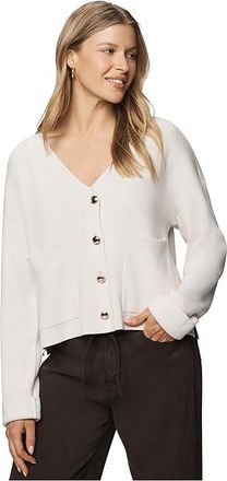 Splendid Libby Cropped Cardigan Womens Sweater Pale Oak Heather : XL (Womens 14-16), Polyester/Viscose