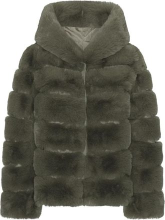 Americandreams Blake Short Faux Fur Jas - Dames - Jassen - Groen - S - Polyester - Jassen