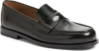 Prada Logo Penny Loafer in Nero at Nordstrom, Size 10.5Us