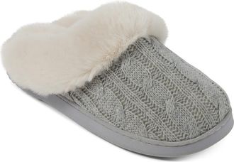 Floopi Faux Fur Trim Scuff Slipper in Grey at Nordstrom Rack, Size Medium