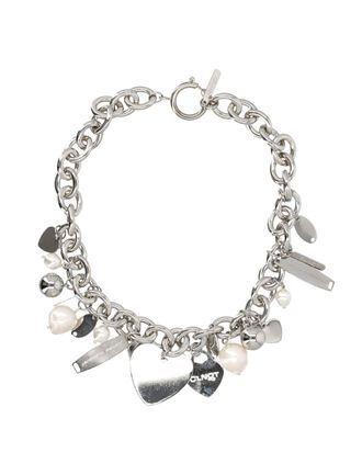 Justine Clenquet Britt Multi-Charm Silver-Tone Chain Necklace