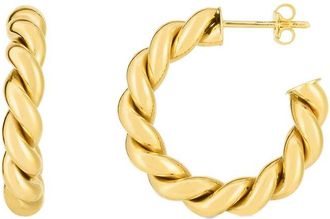 Italian Gold, Inc 14K Italian Gold Puffy Twisted C Hoops